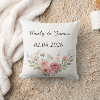 Almohada de boda personalizada con nombres y fecha