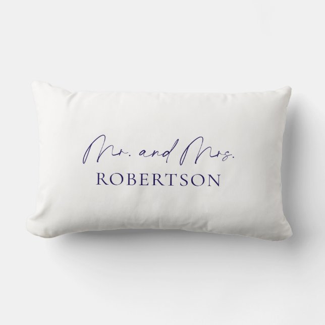 Almohada de boda personalizada Sr. y Sra. (Anverso)