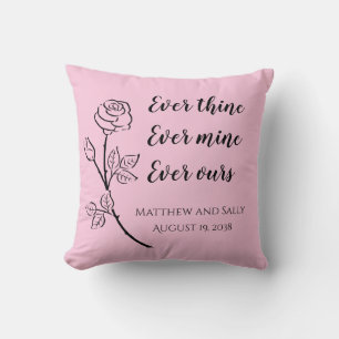 Almohada de boda Rose Ever Thine Ever Mine Ever Ou