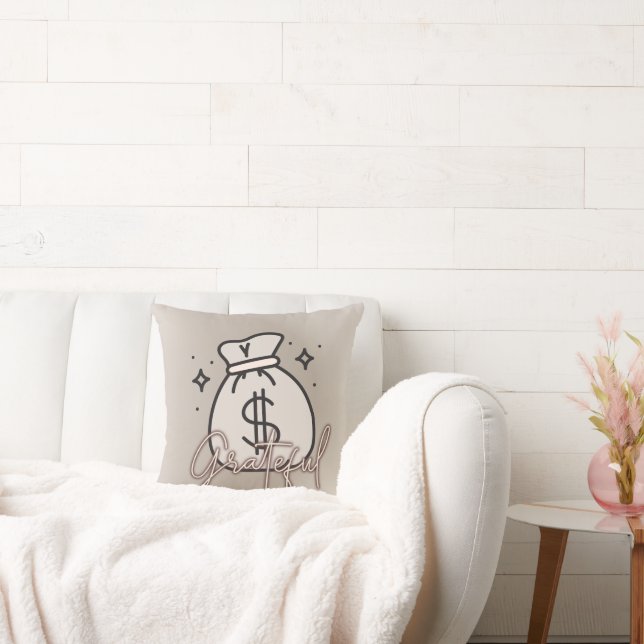 Almohada de bolsa de dinero agradecida (Sofá)