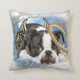 Almohada de Boston Terrier del ángel de Lil de