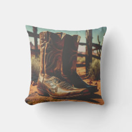 Almohada de Botas de Vaquero Occidental Vintage