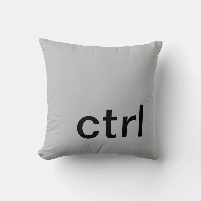 almohada de botón ctrl, gris y negro (Anverso)