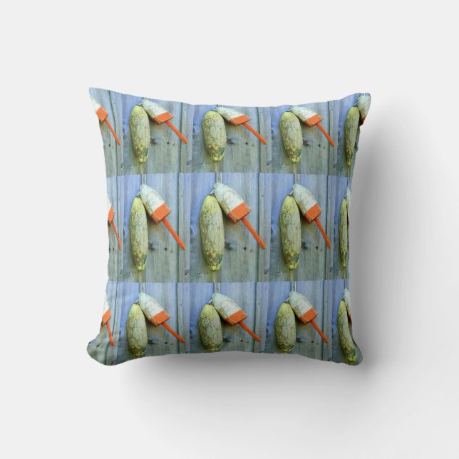 almohada de boyas de madera y ballenas (Anverso)