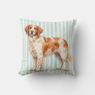 Almohada de Brittany Spaniel de Acuarela