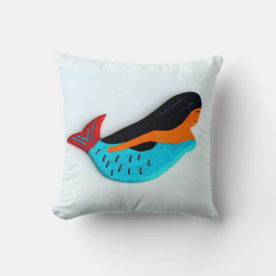 almohada de brunette mermaid