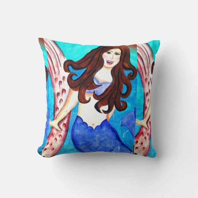 almohada de brunette mermaid (Anverso)