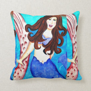 almohada de brunette mermaid