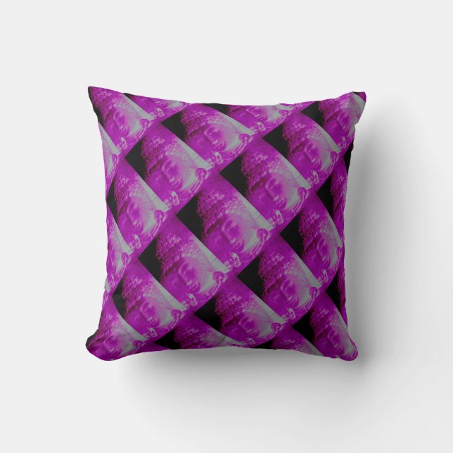 almohada de buddha púrpura y gris (Anverso)