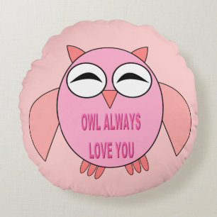 Almohada de búho de mensaje de amor lindo