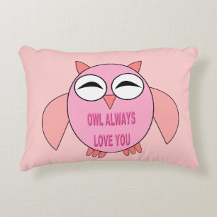Almohada de búho de mensaje de amor lindo
