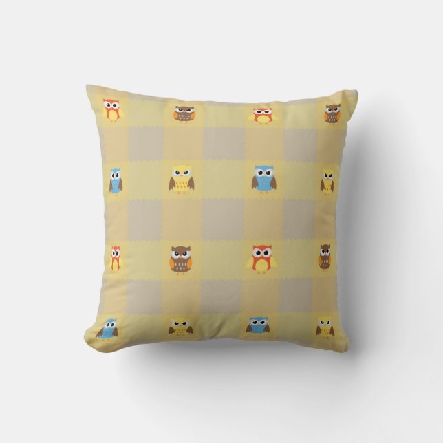 Almohada de búhos lindos para niños (Anverso)
