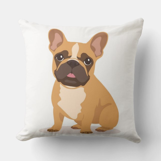 Almohada de Bulldog Francés Juguetón para Cuarto d (Anverso)