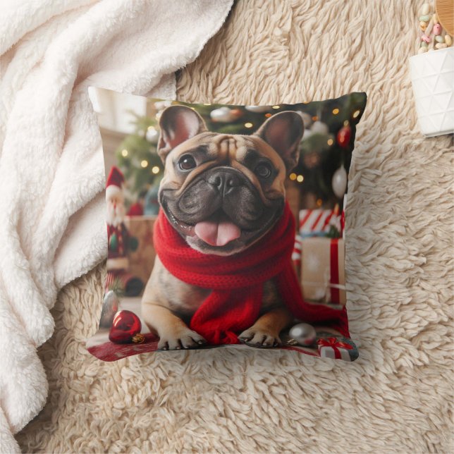 almohada de bulldog francesa para navidades (Manta)