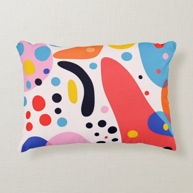 Almohada de Burbujas Abstractas Retro Pop (Anverso)