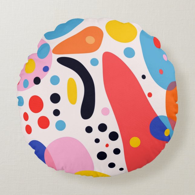 Almohada de Burbujas Abstractas Retro Pop (Anverso)