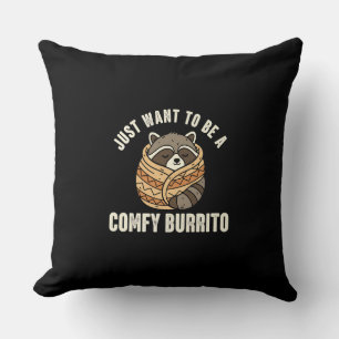 Almohada de burrito de mapache acogedor