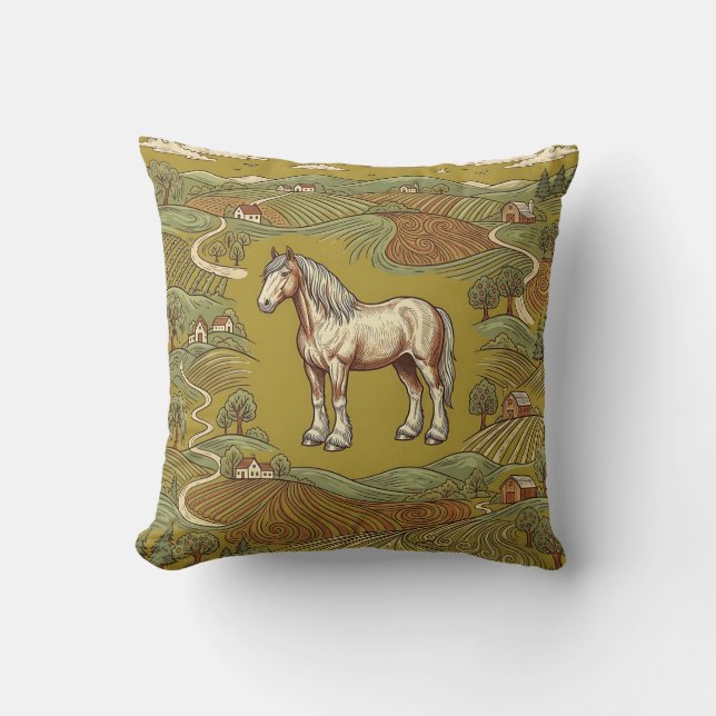 Almohada de caballo Clydesdale (Anverso)