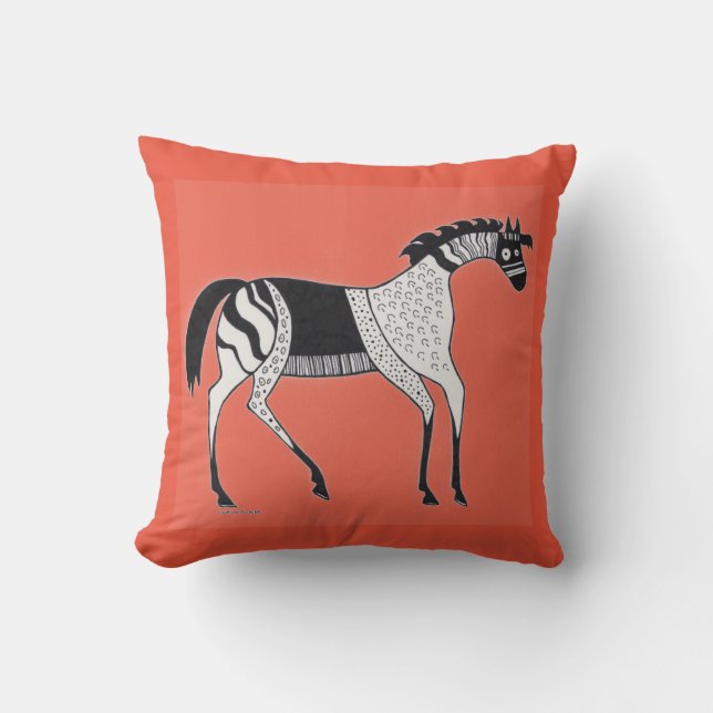 Almohada de caballo de inspiración griega roja (Anverso)