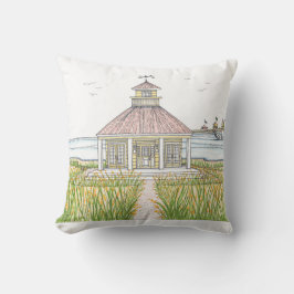 Almohada de cabaña de playa con espalda blanca