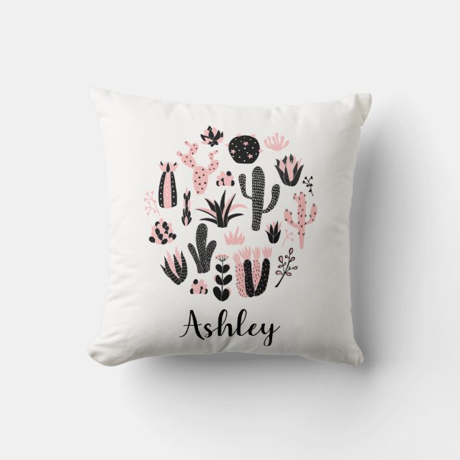 almohada de cactus personalizado (Anverso)