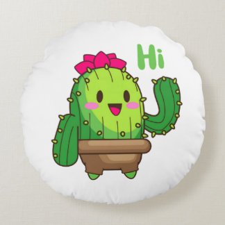 Almohada de Cactus Sonriente – Diseño de Planta He