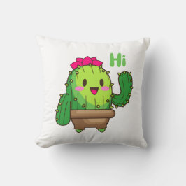 Almohada de Cactus Sonriente – Diseño de Planta He