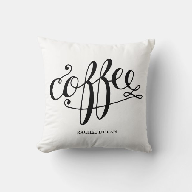 almohada de café caligráfica (Anverso)