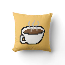 Almohada de café de 8 bits