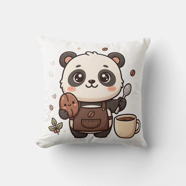 Almohada de café Panda Bean & Spoon (Anverso)