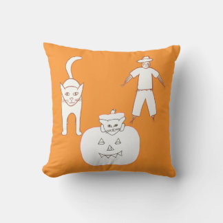 Almohada de calabaza de gato espantapájaros de Hal