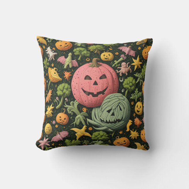 Almohada de calabaza de Halloween (Anverso)