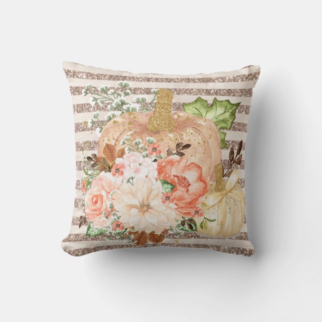 Almohada de calabaza del purpurina (Anverso)