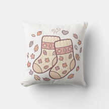 Almohada de calcetines de punto acogedores de otoñ