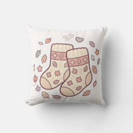 Almohada de calcetines de punto acogedores de otoñ
