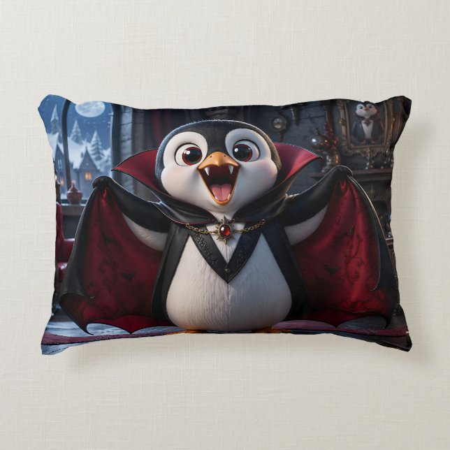 Almohada de cama de pingüino vampiro / decoración  (Anverso)