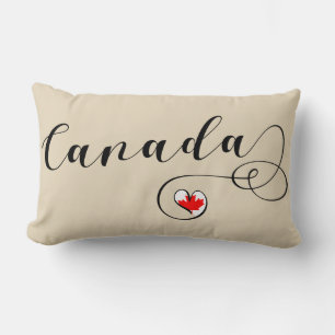 Almohada de Canadá del corazón, bandera canadiense