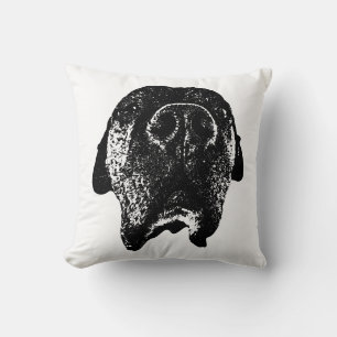 Almohada de Cane Corso Dibujo de cabeza a tinta