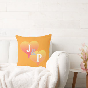 Almohada de cantalupo con corazón de puesta de sol