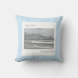 Almohada de Cape Town Table Mountain Sketch
