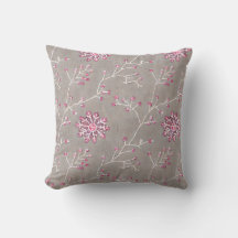 Almohada de capullos rosados Winter Bloom