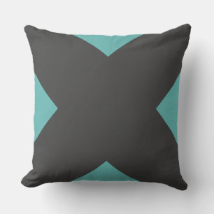 Almohada de carbón teal geométrica X moderna
