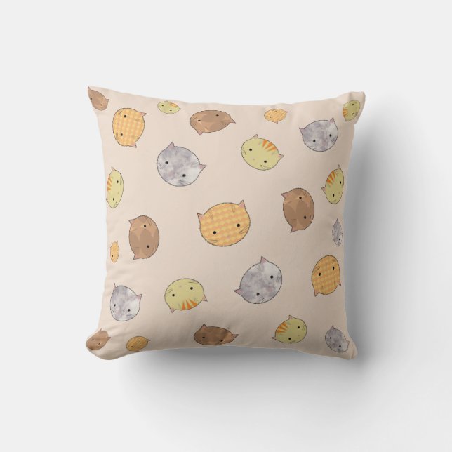 Almohada de Caritas de Gato para Niños (Anverso)