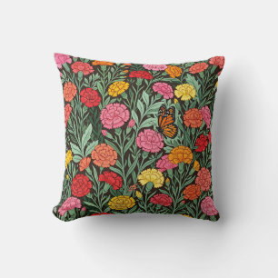 Almohada de Carnaciones Caprichosas y Mariposa