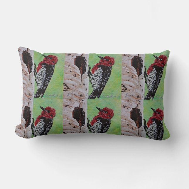 Almohada de carpintería con cabeza roja (Anverso)