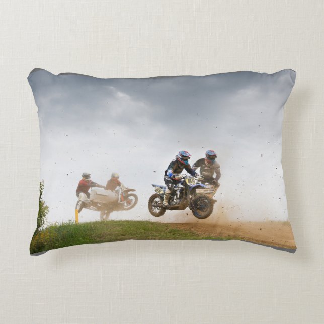 almohada de carreras de Motocross con el nombre de (Anverso)