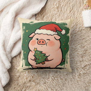 Almohada de cerdo lindo de la granja del árbol de 