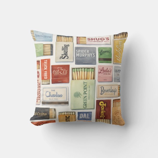 Almohada de cerilla vintage de Dallas (Anverso)