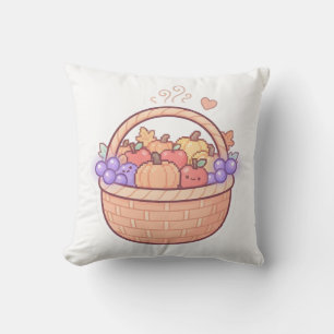 Almohada de cesta de cosecha de píxeles linda