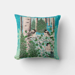 Almohada de charla de carbonero en Navidad